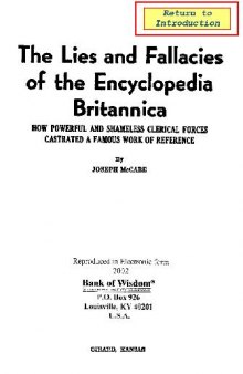 The Lies and Fallacies of the Encyclopedia Britannica