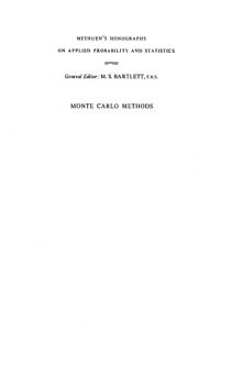 Monte Carlo Methods (Monographs on Applied Probability & Statistics)