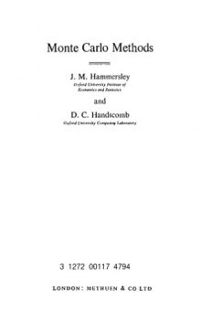Monte Carlo Methods (Monographs on Applied Probability & Statistics)