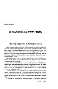 Revue du monde musulman et de la Méditerranée, N°61, 1991 Du paganisme au monothéisme (Yémen)