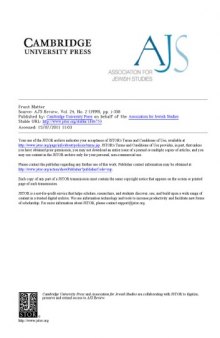 AJS Review: The Journal of the Association for Jewish Studies (Volume 24) 2 