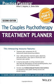 The Couples Psychotherapy Treatment Planner, with DSM-5 Updates, 2nd Edition