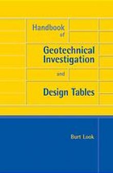 Handbook of geotechnical investigation and design tables