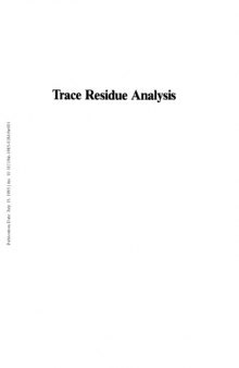 Trace Residue Analysis. Chemometric Estimations of Sampling, Amount, and Error