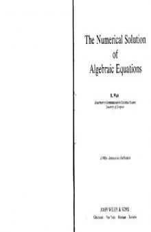 The numerical solution of algebraic equations