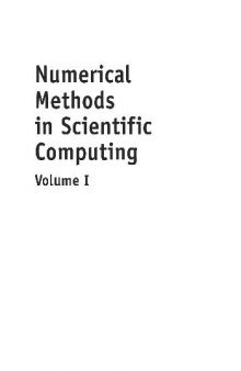 Vol.1. Numerical methods in scientific computing