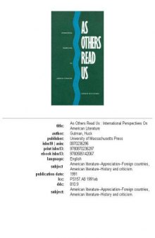 As others read us: international perspectives on American literature