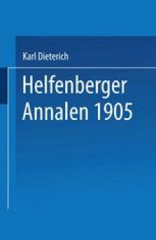 Helfenberger Annalen 1905: Band XVIII