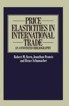 Price Elasticities in International Trade: An Annotated Bibliography