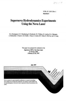 Supernova hydrodynamics experiments using the Nova laser