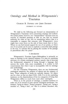 Ontology and Method in Wittgenstein's Tractatus
