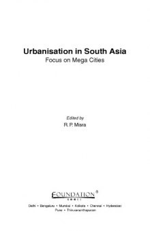 Urbanisation in South Asia : focus on mega cities