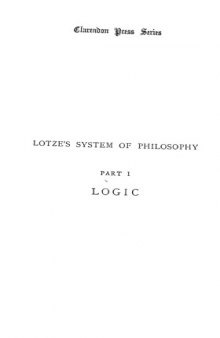 Logic - in Three Books - of Thought, of Investigation and of Knowledge (1884) 