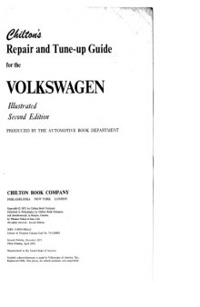 Chilton's Repair and Tune-up Guide for the Volkswagen Illus.