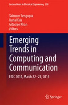 Emerging Trends in Computing and Communication: ETCC 2014, March 22-23, 2014