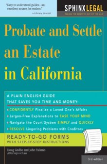 Probate and Settle an Estate in California