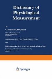 Dictionary of Physiological Measurement