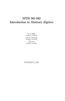 MTH 581-582 Introduction to Abstract Algebra