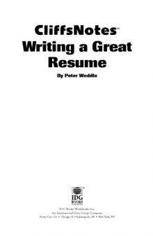 CliffsNotes writing a great resume