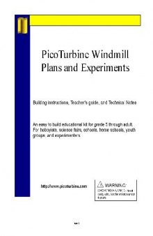 Pico Turbine Educational Windmill Plans