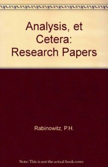 Analysis, et Cetera. Research Papers Published in Honor of Jürgen Moser's 60th Birthday