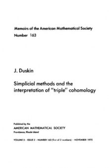 Simplicial methods and the interpretation of triple cohomology