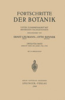 Fortschritte der Botanik: Bericht über die Jahre 1924–1948