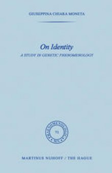 On Identity: A Study in Genetic Phenomenology