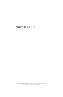 Franco and Hitler : Spain, Germany, and World War II