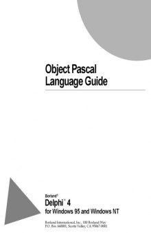 Delphi4 Object Pascal language guide