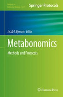 Metabonomics: Methods and Protocols