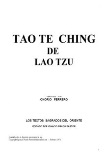 TAO TE CHING DE LAO TZU