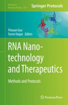 RNA Nanotechnology and Therapeutics: Methods and Protocols