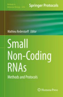 Small Non-Coding RNAs: Methods and Protocols