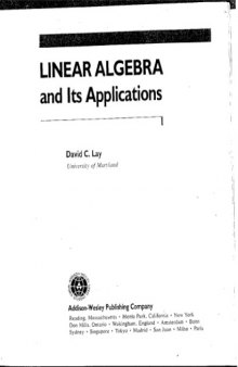 Linear Algebra And Its Applications, First Edition