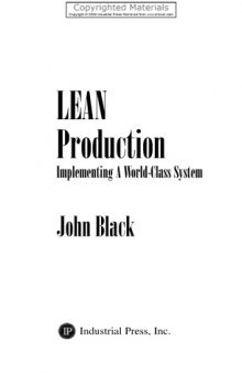 Lean production : implementing a world-class system