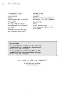 Neurologic Clinics of North America  Vol 27 Issue 03   2009 Movement Disorders