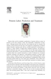 Preterm labor : prediction and treatment
