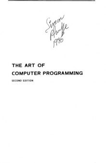 The Art of Computer Programming [V. 2 - Seminum. Algs]