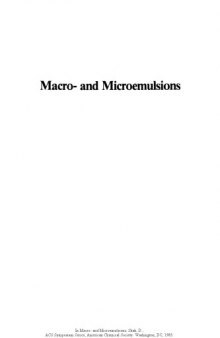 Macro- and Microemulsions. Theory and Applications