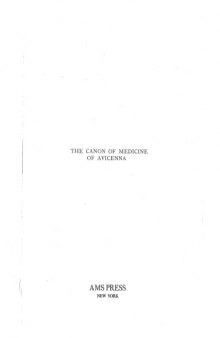 Treatise on the Canon of Medicine of Avicenna