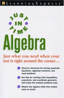Just In Time Algebra (Just in Time Series)