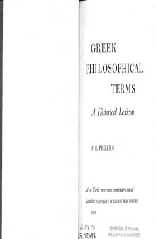 Greek philosophical terms: A historical lexicon