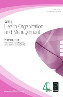 Power and People: Journal of Health Organization and Management - Issue 4 & 5, Volume 21
