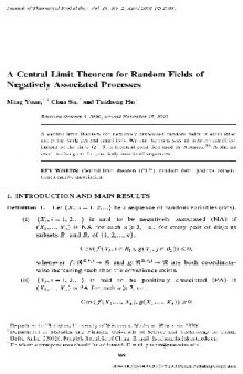 A Central Limit Theorem for Random Fields of Negatively Associated Processes