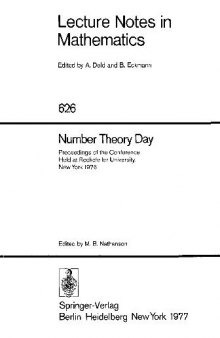Number Theory Day: Proceedings of the Conference Held at Rockefeller University, New York 1976