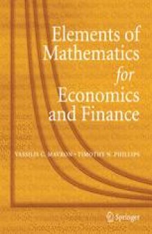 Elements of Mathematics for Economics and Finance