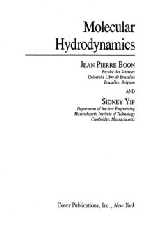 Molecular Hydrodynamics