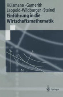 Einführung in die Wirtschaftsmathematik