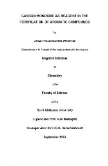 Carbon Monoxide as Reagent in the Formulation of Aromatic Compounds